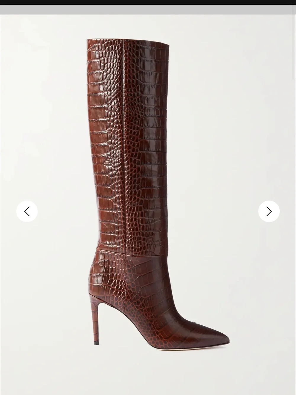 Paris Texas Croc-Embossed Pointed Toe Boot